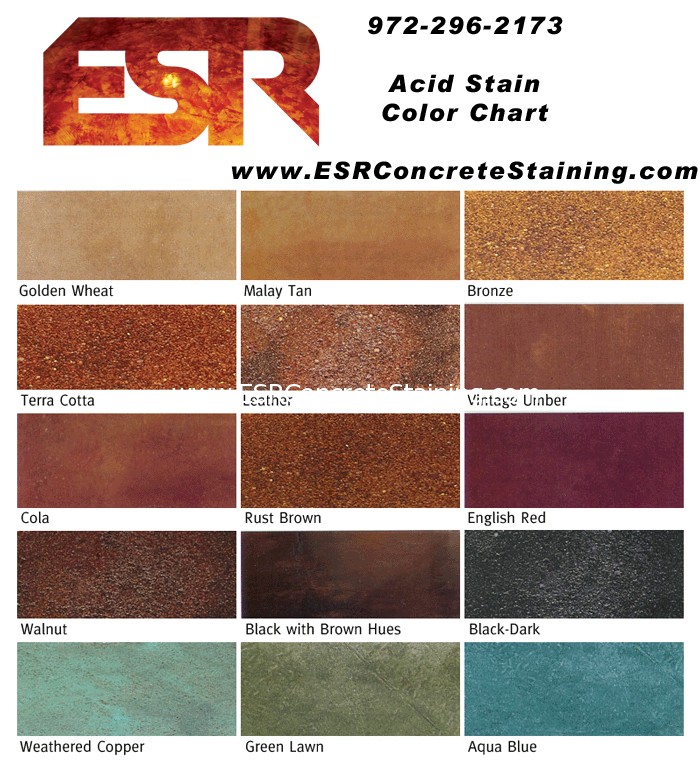 concrete acid staining color chart texas