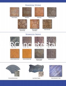 Decorative Concrete Stamp Texture Selection chart