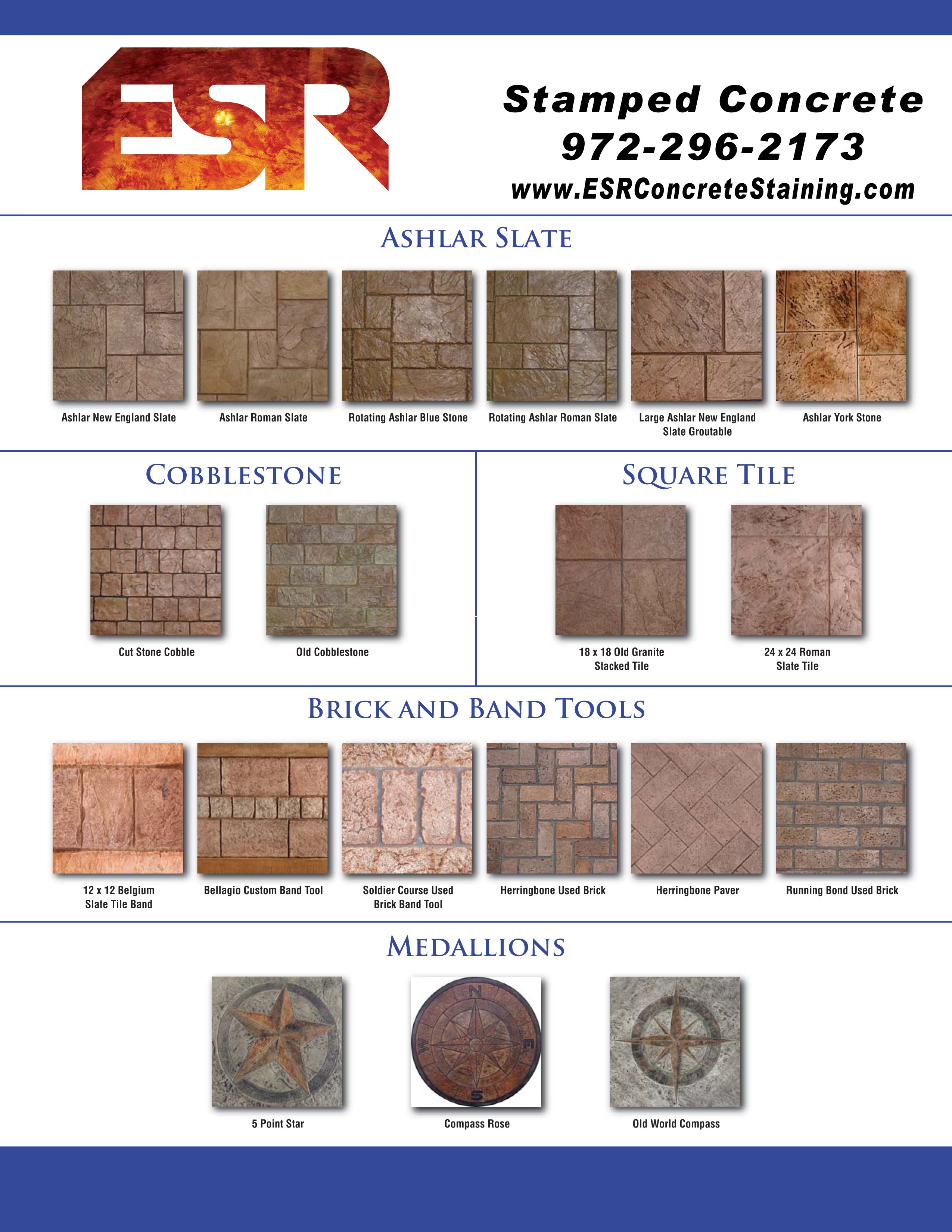 Stamped Concrete Texture Chart
