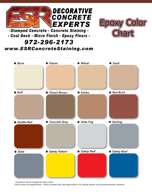 Industrial Epoxy Flooring Color Chart Texas