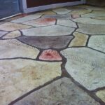 Flagstone stamped concrete overlay
