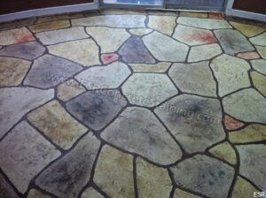 flagstone stamped concrete overlay
