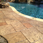 Slate Stamped Concrete Pool Deck Frisco Texas