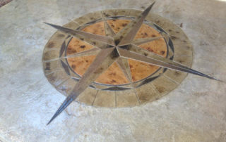 Compass Medallion Stamped Concrete Overlay Dallas, Texas