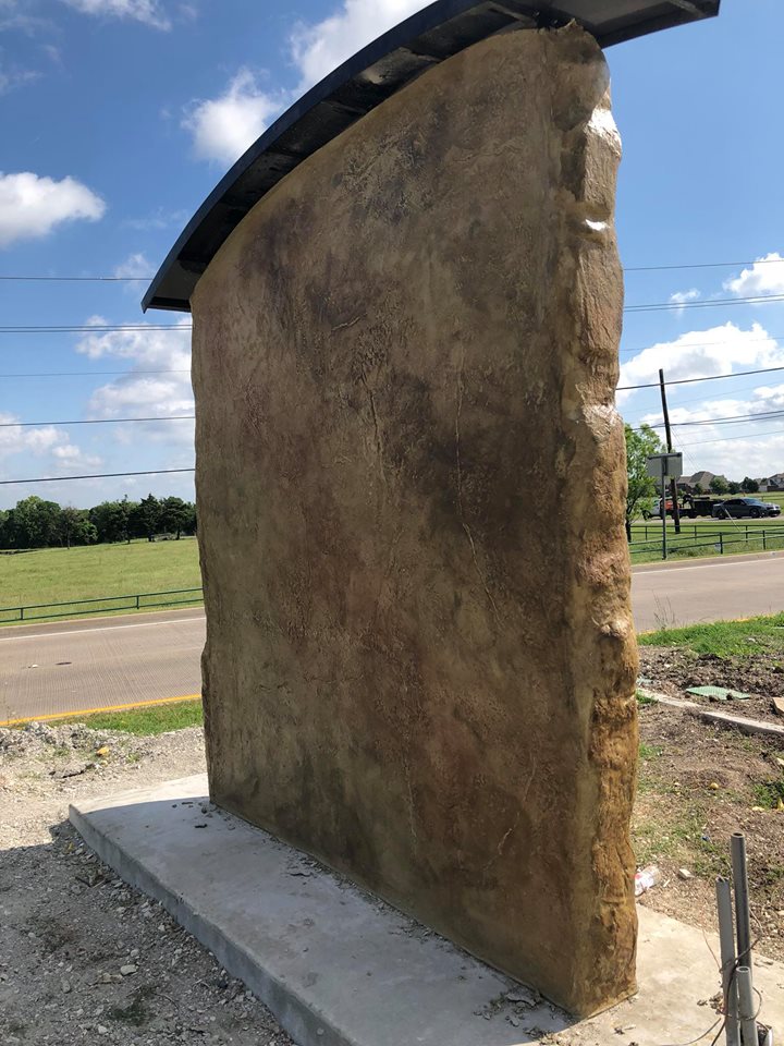 verticalstampedconcreteoverlaymonumentsign ESR Decorative