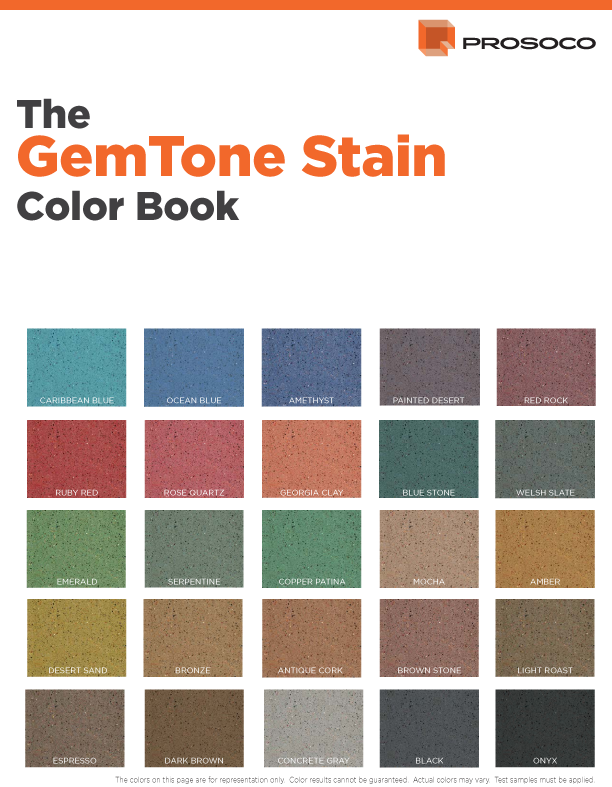 Polished Concrete Stain Dye Color Chart Prosoco GemTone